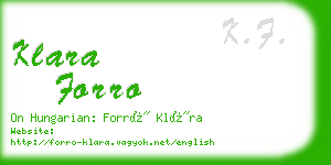 klara forro business card